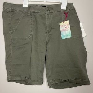 Green cargo shorts